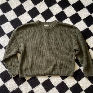 Universal Thread Green Crewneck Sweater with Textured Knit